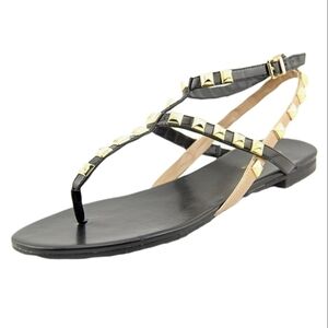 BCBGENERATION Glorina-X Square Studded strappy Sandals shoes flats sz 9.5